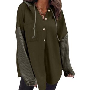 BRAND NEW SHEWIN Oversized Sweatshirt - Casual Button Hooded Hoodie